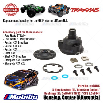 Traxxas Part #6884 Center Differential Housing with Seals and Hardware for ST Rally Slash