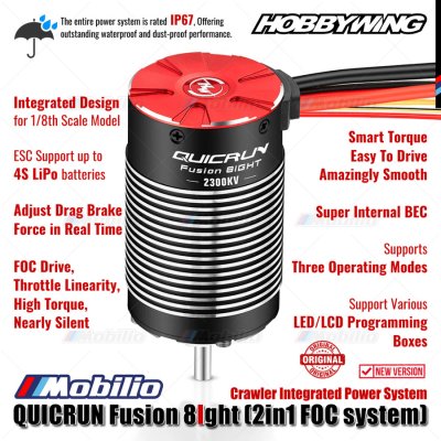 Hobbywing QUICRUN Fusion 8Ight 2in1 FOC system Crawler Integrated Power System