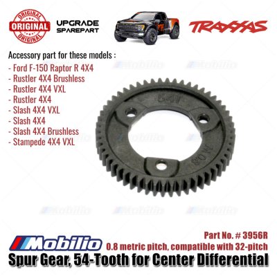 Traxxas Part #3956R Spur Gear 54T Compatible with 32P for Center Differential Raptor-R Slash Rustler Stampede