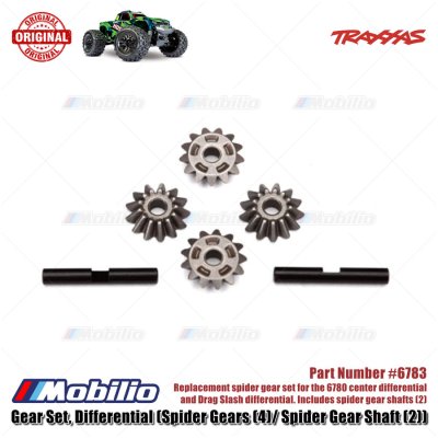 Traxxas Part #6783 Spider Gears & Shaft for the 6780 Center Differential Drag Slash Hoss Rustler Stampede