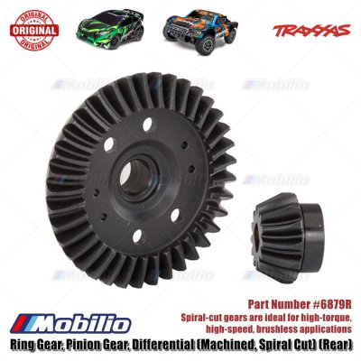 Traxxas Part #6879R Spiral-Cut 37T Ring and 13T Pinion Differential Gear Sets a Solid Block of Steel for Ford ST-Rally Slash Rustler Stampede XO-1