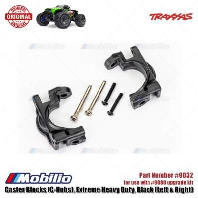 Traxxas Part #9032 Caster Blocks C-Hubs Extreme Heavy Duty Black Left & Right for RC Stampede