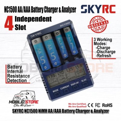 SKYRC NC1500 AAAAA Baterai Charger & Analyzer NiMH 5 V 2.1A USB Input