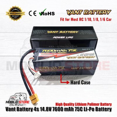 Vant Battery Lipo 4S 14.8V 7600 mAh 75C Baterai RC Lithium Polimer