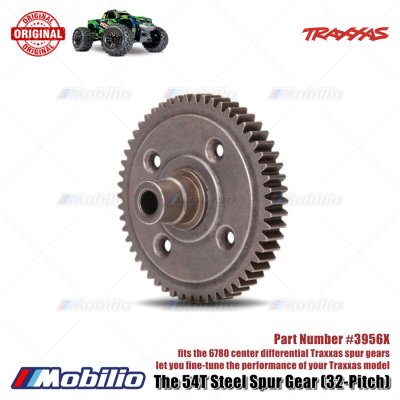 Traxxas Part #3956X 54T Steel Spur Gear 32-pitch fits The 6780 Center Differential for RC Hoss Rustler Stampede