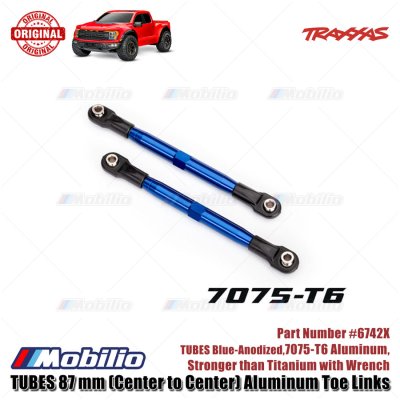 Traxxas Part #6742X Toe Links TUBES Blue-anodized 7075-T6 Aluminum Stronger Than Titanium for RC Ford ST Rally Raptor Slash Stampede Rustler Hoss