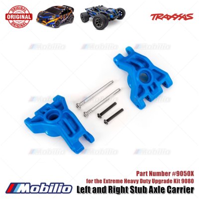 Traxxas Part #9050X Stub Axle Carriers Extreme Heavy Duty Blue for 9080 Upgrade RC Ford ST Rally Rustler Slash Stampede