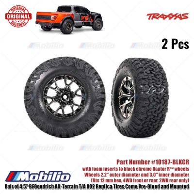 Traxxas Part #10187-BLKCR Tires and Wheels Assembled Glued for RC Ford F-150 Raptor R 4X4