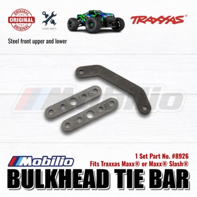 Traxxas Part #8926 Steel Front Upper and Lower 2 Pcs Bulkhead Tie Bars for RC Maxx Slash