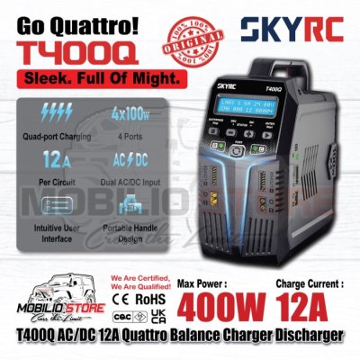 SKYRC T400Q ACDC 4x100W 12A Quattro Balance Charger Discharger