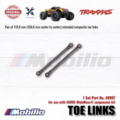 Traxxas Part #8997 Toe Links 119.8mm 2 Pcs for #8995 WideMaxx Suspension Kit Maxx Monster Truck