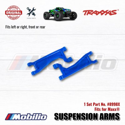 Traxxas Part #8998X Suspension Arms Upper Blue for use with #8995 WideMaxx Suspension Kit RC Maxx Monster Truck