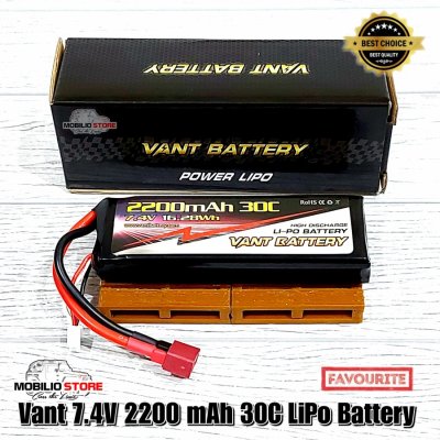 Vant Battery 7.4V 2S 2200 mAh Lithium Polymer LiPo Baterai Soft Case