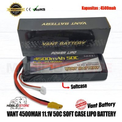 Vant Battery Lipo 3S 11.1 Volt 4500 mAh 50C Baterai RC Lithium Polimer