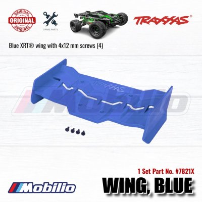 Traxxas Part #7821X Blue XRT Wing with 4x12 mm screws for RC XRT Monster Truck