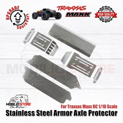 Stainless Steel Chassis Armor Axle Protector for Traxxas Maxx RC 1/10