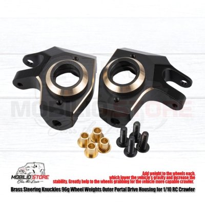 Brass Steering Knuckles Front Axle for 1/10 RC Crawler Axial SCX10 II