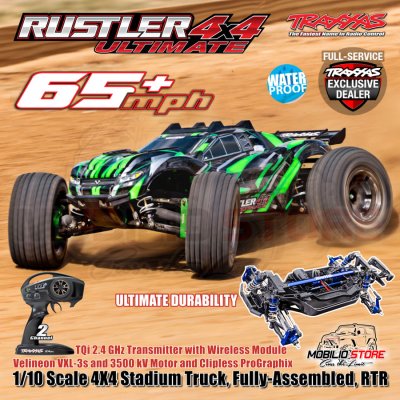 Traxxas Rustler 4X4 Ultimate 1/10 Scale 4X4 Stadium Truck VXL TQi RTR