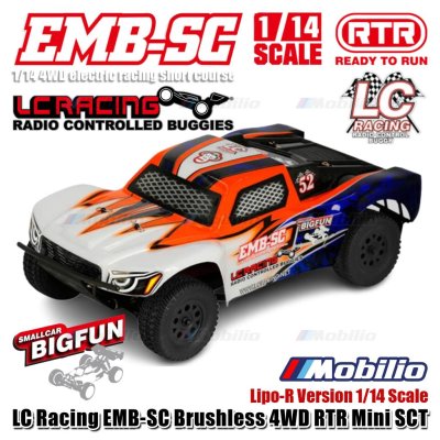 LC Racing EMB-SC Brushless 4WD Mini Short Course Truck Lipo-R Version 1/14 Scale RTR