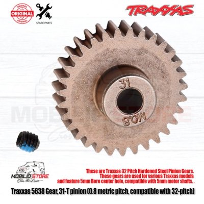 Traxxas #5638 31T Pinion 0.8 Metric Pitch Compatible with 32 Pitch