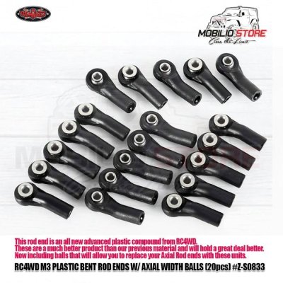 RC4WD M3 Plastic Bent Rod End With Axial Width Balls 20 Pcs Z-S0833