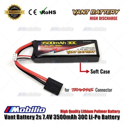 Vant Battery 2s 7.4V 3500mAh 30C Li-Po Battery High Quality TRX Connector for Traxxas RC Car