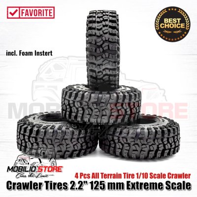 4 Pcs Crawler Tires 2.2 Extreme Scale All Terrain Ban 1/10 Crawler Car