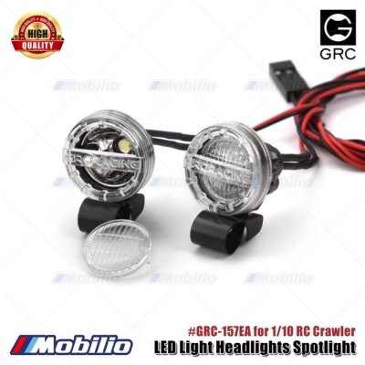 GRC 16mm LED Light Headlights Spotlight for 1/10 RC Crawler Axial SCX10 Traxxas TRX4 TRX6 Redcat Gen8 RGT YiKong  Remote Control #G157EA
