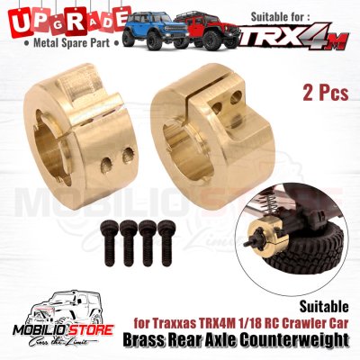 Upgrade Metal Brass Rear Axle Counterweight for Traxxas TRX4M Crawler