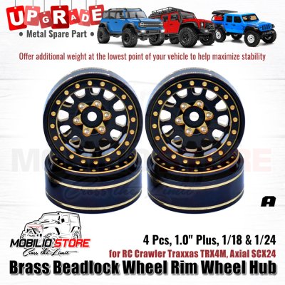 Upgrade Brass Beadlock Wheel Rim Wheel Hub 1.0 Plus f/ TRX4M SCX24 (A)