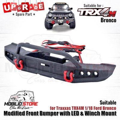 Upgrade Modified Front Bumper with LED & Winch Mount TRX4M Ford Bronco