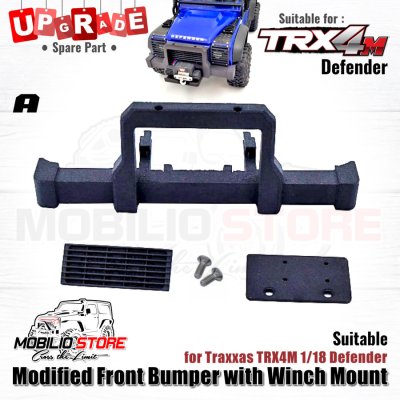 Upgrade Modified Front Bumper with Winch Mount for TRX4M Defender (A)