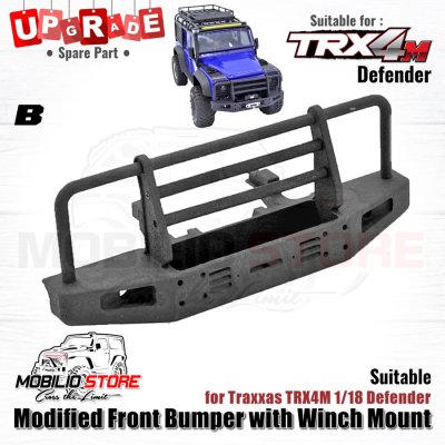 Upgrade Modified Front Bumper with Winch Mount for TRX4M Defender (B)