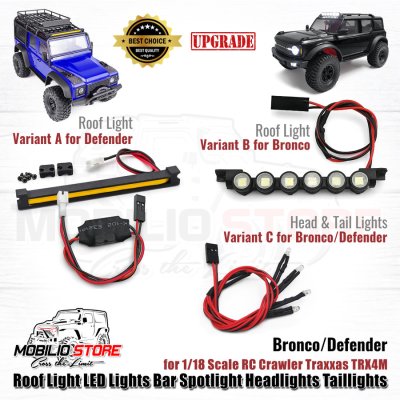 Roof Light LED Lights Bar Spot light Head-Tail lights TRX4M Traxxas RC