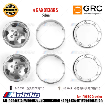 GRC 1.9 inch Metal Wheels G09 Simulation Range Rover 1st Generation for 1/10 RC Crawler #GAX0138RB #GAX0138RS