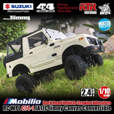 WPL C74-1 JA11C Jimny Canvas Convertible Realistic Hard Body RC 1/10 Scale Crawler Adventure RTR - C74-1 WP