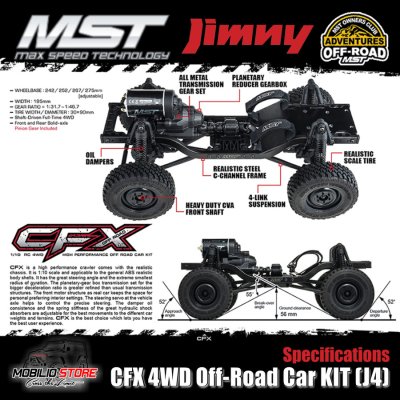 RC MST CFX 4WD Off-Road Car KIT (J4) Jimny Off-Road Crawler Adventures