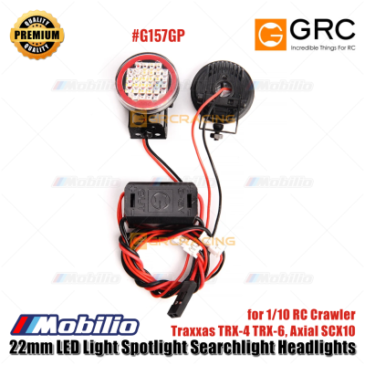 GRC 22mm LED Light Spotlight Searchlight Headlights for 1/10 RC Crawler Traxxas TRX-4 TRX-6 Axial SCX10