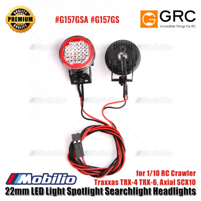 GRC 22mm LED Light Spotlight Searchlight Headlights for 1/10 RC Crawler Traxxas TRX-4 TRX-6 Axial SCX10