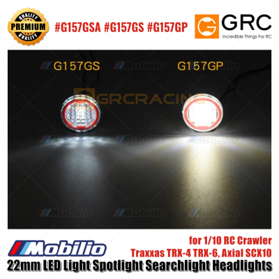 GRC 22mm LED Light Spotlight Searchlight Headlights for 1/10 RC Crawler Traxxas TRX-4 TRX-6 Axial SCX10