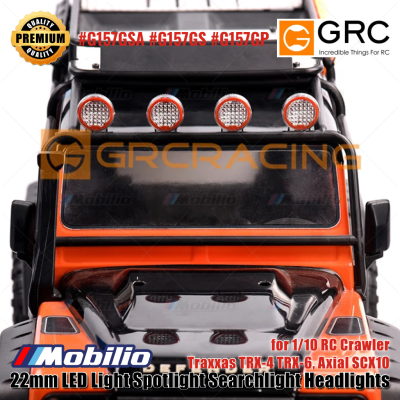 GRC 22mm LED Light Spotlight Searchlight Headlights for 1/10 RC Crawler Traxxas TRX-4 TRX-6 Axial SCX10