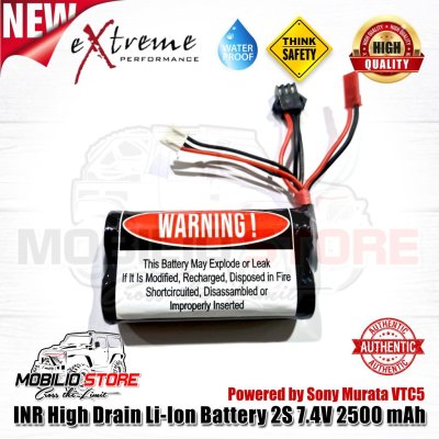 Baterai INR Li Ion 7.4 Volt 2500 mAh High Drain RC Mini Battery