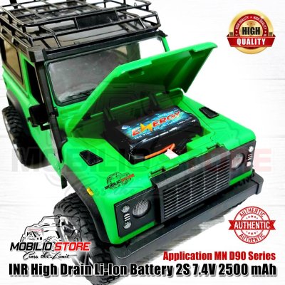 Baterai INR Li Ion 7.4 Volt 2500 mAh High Drain RC Mini Battery