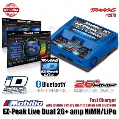 Traxxas Part #2973 EZ-Peak Live Dual 26+ amp NiMH LiPo Fast Charger with iD Auto Battery Identification and Bluetooth