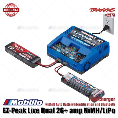 Traxxas Part #2973 EZ-Peak Live Dual 26+ amp NiMH LiPo Fast Charger with iD Auto Battery Identification and Bluetooth