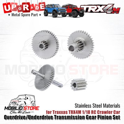 Upgrade Stainless Steel Transmission Gear Pinion Set for Traxxas TRX4M