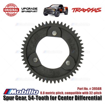 Traxxas Part #3956R Spur Gear 54T Compatible with 32P for Center Differential Raptor-R Slash Rustler Stampede