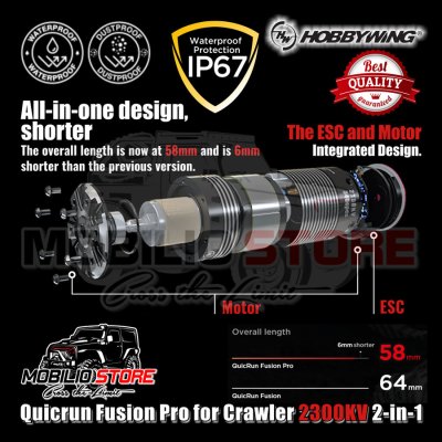 Hobbywing Quicrun Fusion Pro 2300-KV 2in1 Waterproof for RC Crawler