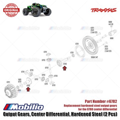 Traxxas Part #6782 Hardened Steel Output Gears for The 6780 Center Differential RC Hoss Rustler Stampede