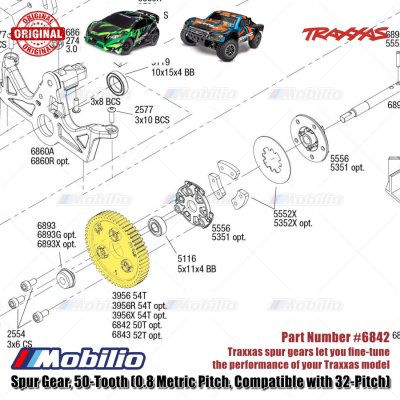 Traxxas Part #6842 Spur Gear 50-tooth 0.8 Metric Pitch Compatible with 32-pitch for RC Ford Raptor ST-Rally Rustler Slash Stampede